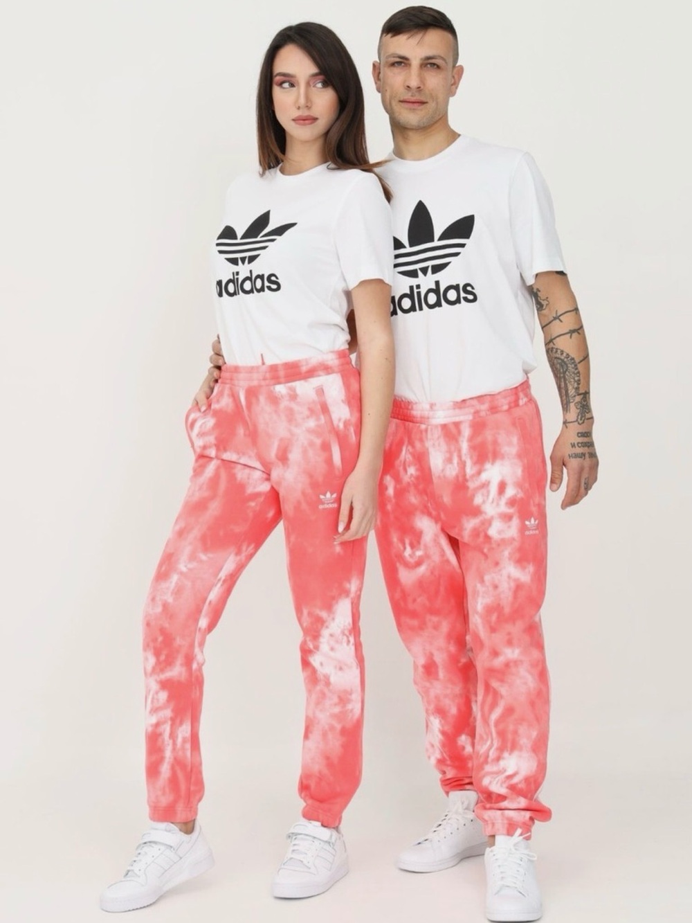 adidas Coral Pink Tie-Dye Jogger Pants